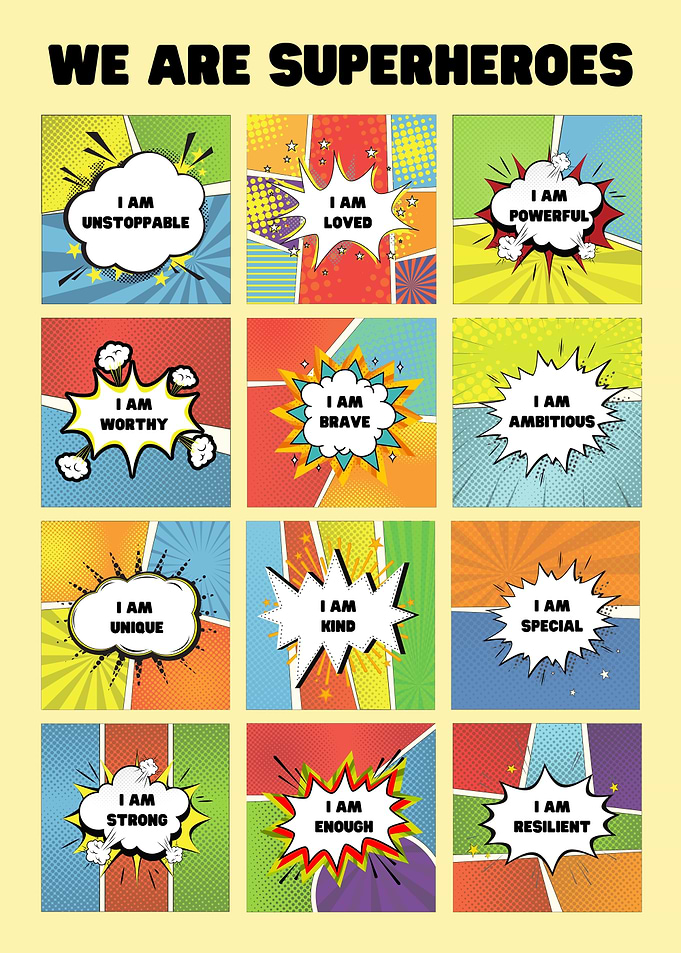 We Are Superheroes Comic Style Poster