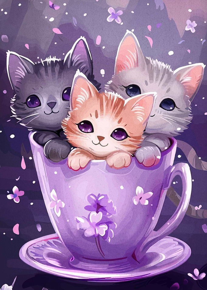 Cute Kittens in a Teacup