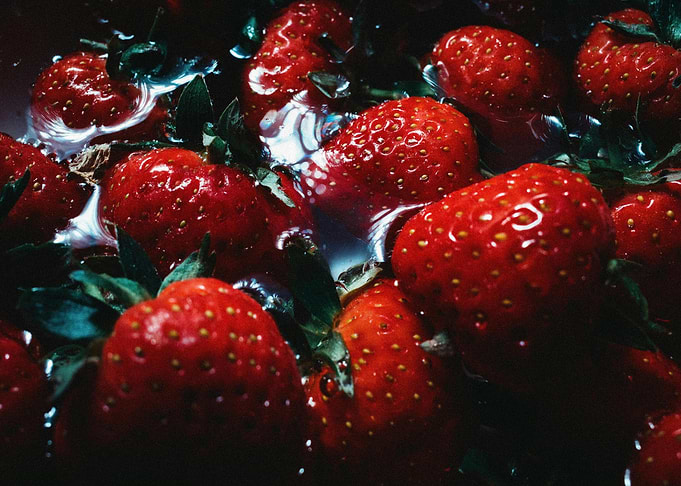 Fresh Strawberries in Water