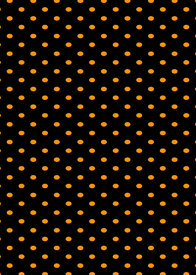 Orange Polka Dots on Black Background