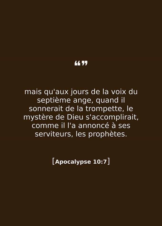 Apocalypse 10:7 Quote in French