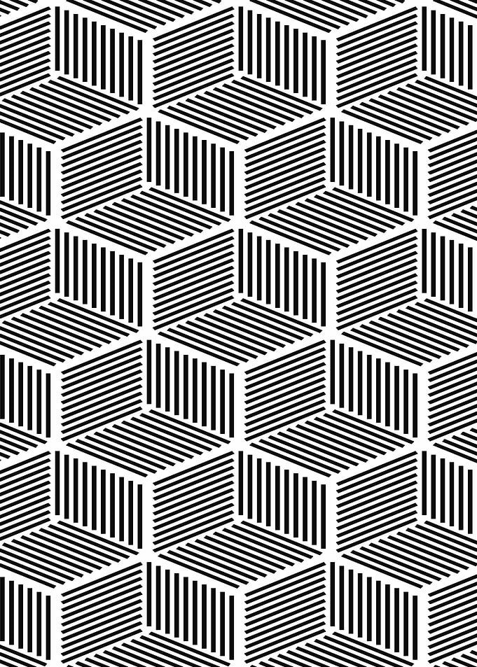 Abstract Black and White Cube Pattern