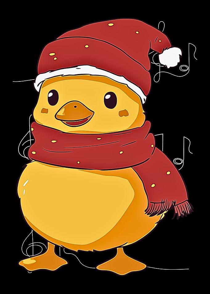 Festive Chick with Santa Hat