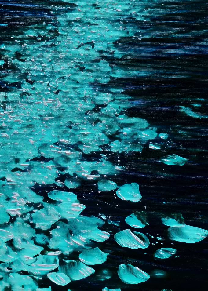Abstract Turquoise Water Painting