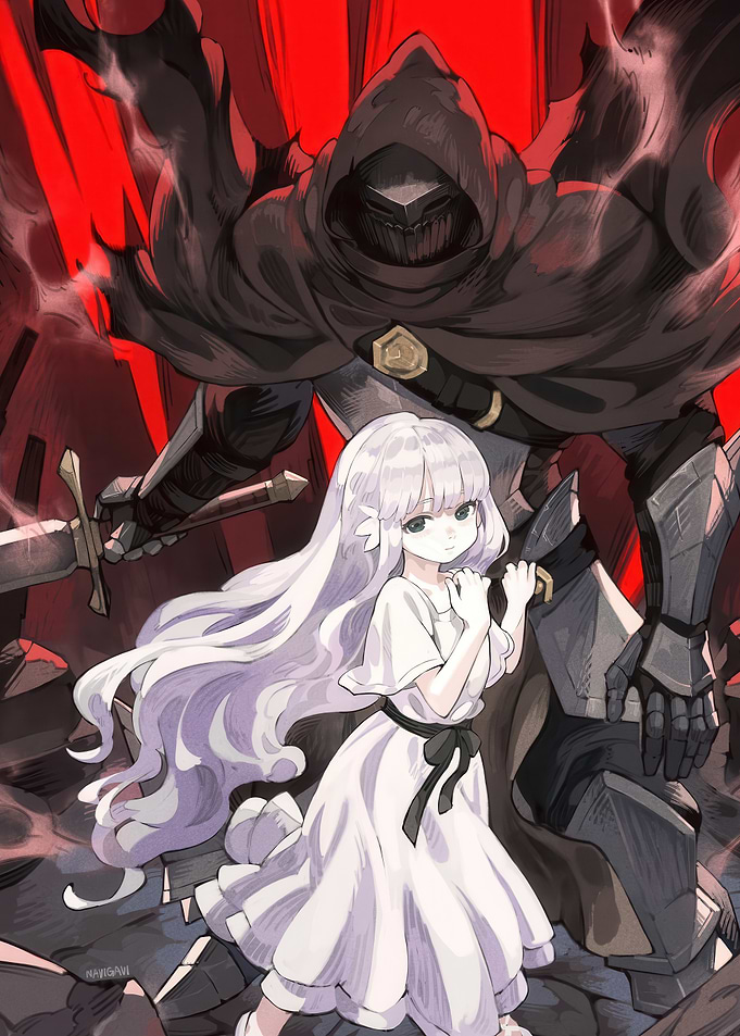 Girl with Dark Knight Protector