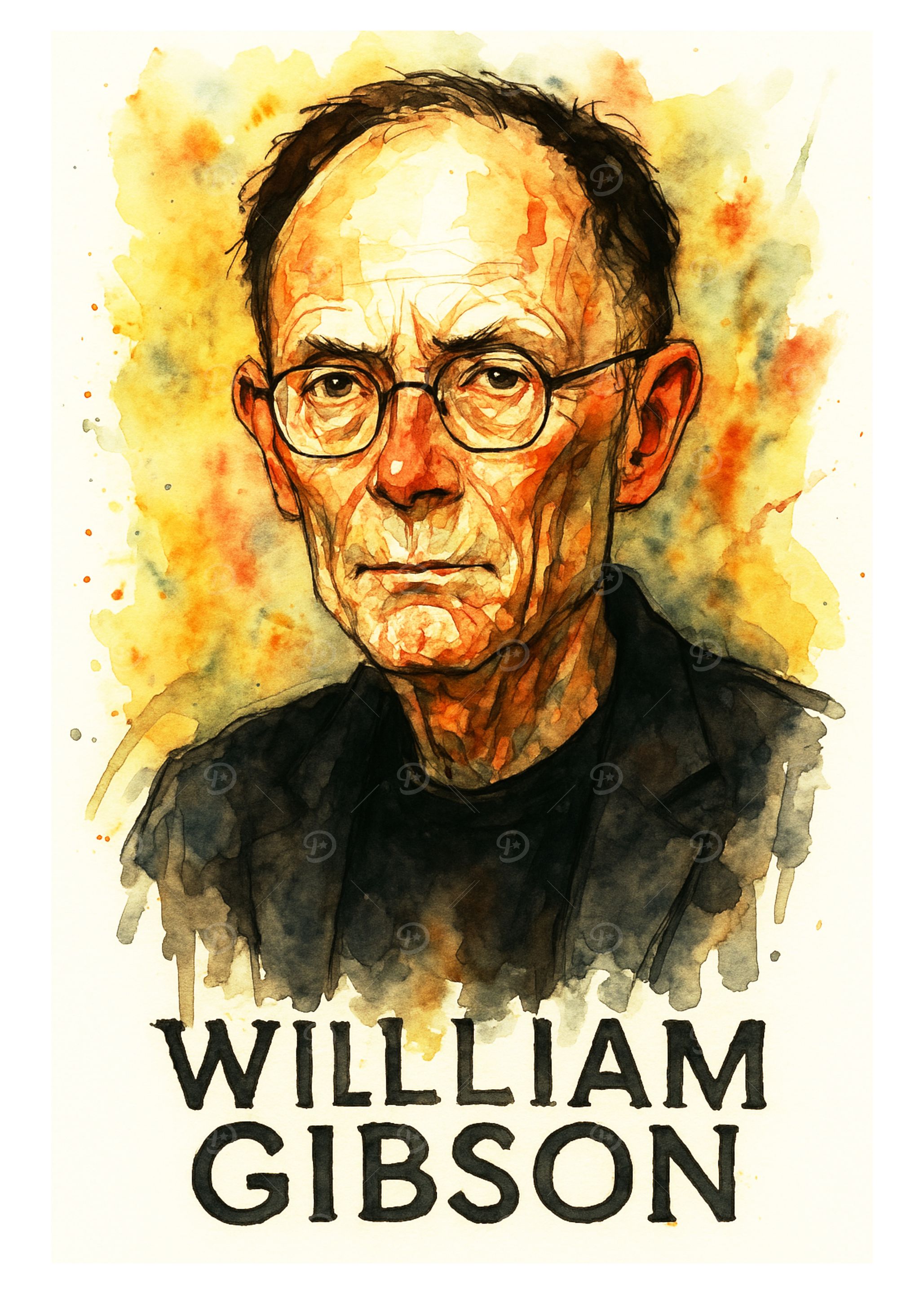 William Gibson Watercolor Portrait