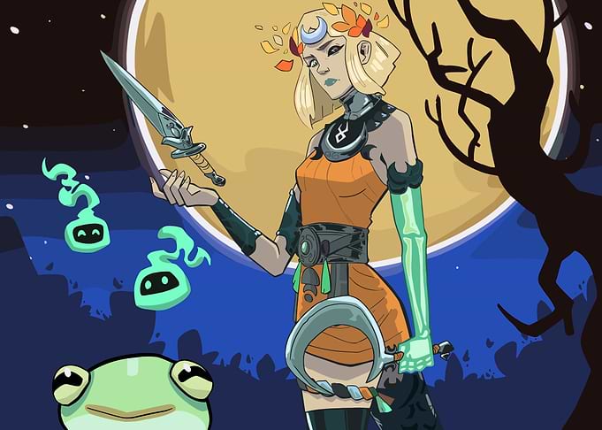Hades 2 Game Character with Moon Background