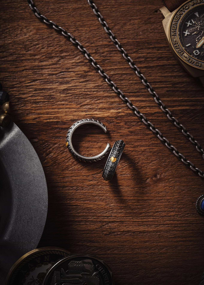 Jewelry Set on Wooden Surface