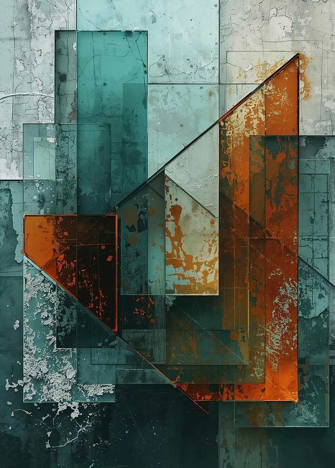 Abstract Geometric Composition with Textured Surfaces