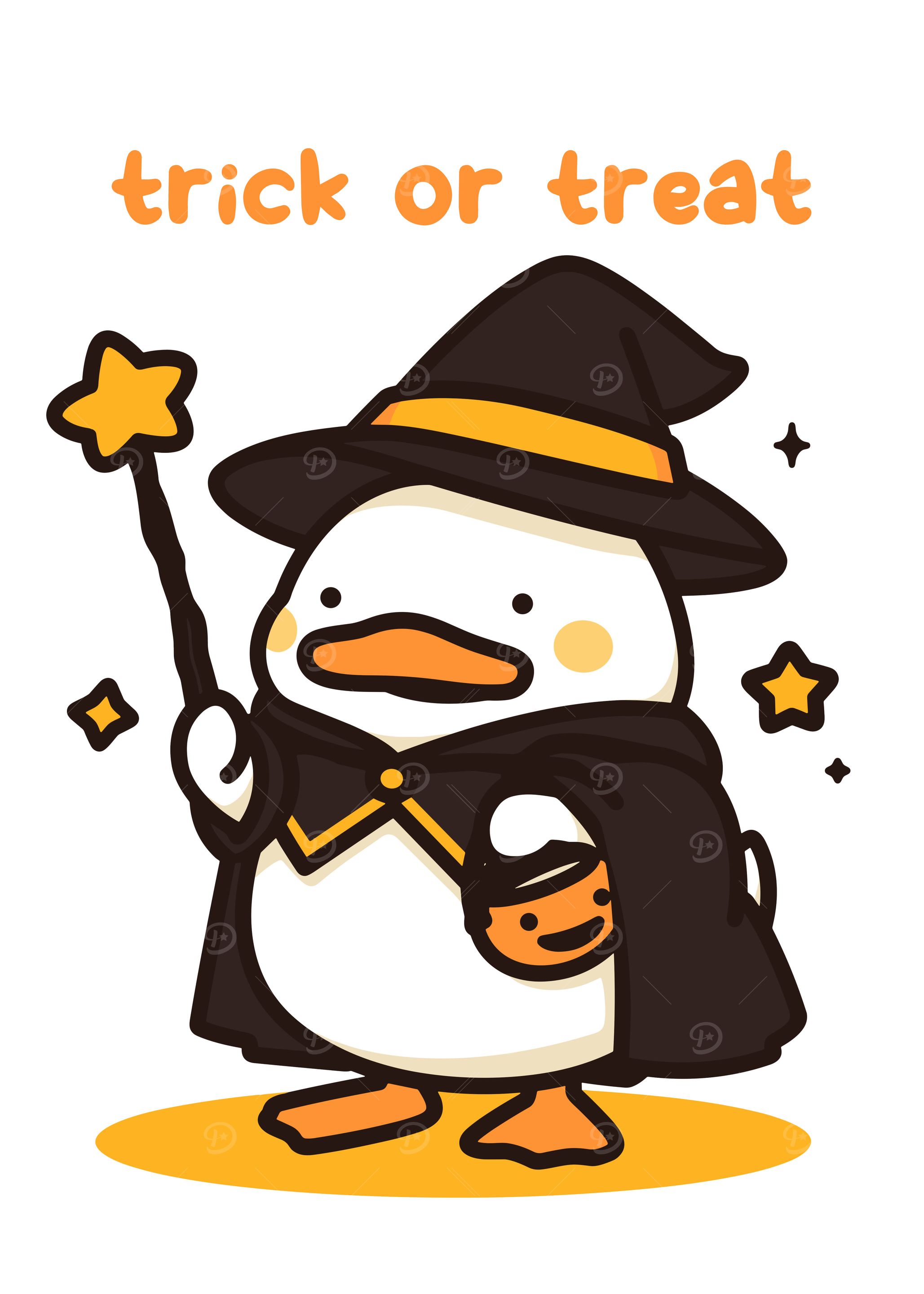 Duck Witch Halloween Trick or Treat