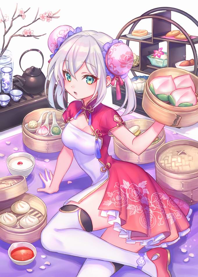 Anime Girl Serving Dim Sum