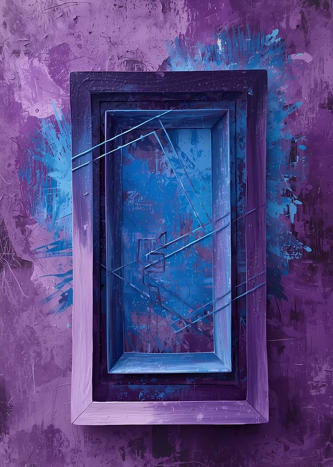 Abstract Purple and Blue Framed Art