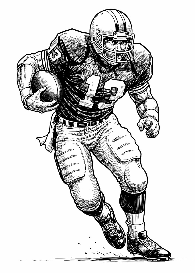 American Football Player Illustration