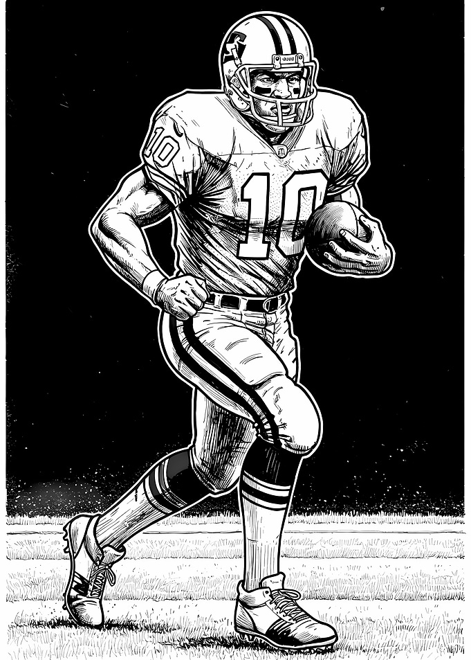 American Football Player Illustration