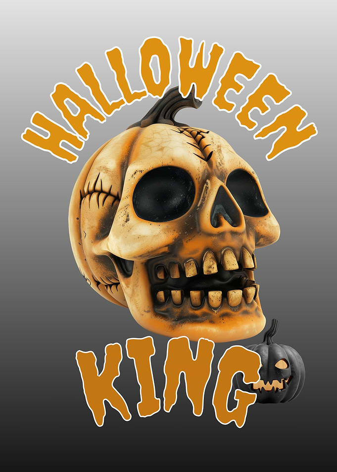 Halloween King Pumpkin Skull