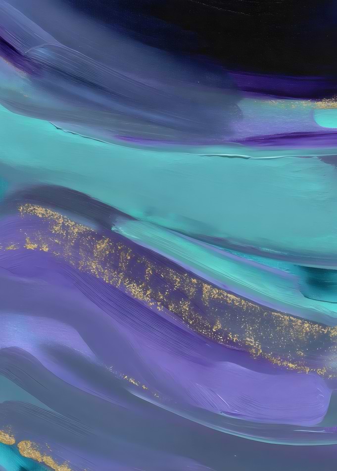 Abstract Painting with Teal and Purple