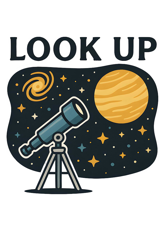 Look Up Telescope Space Illustration