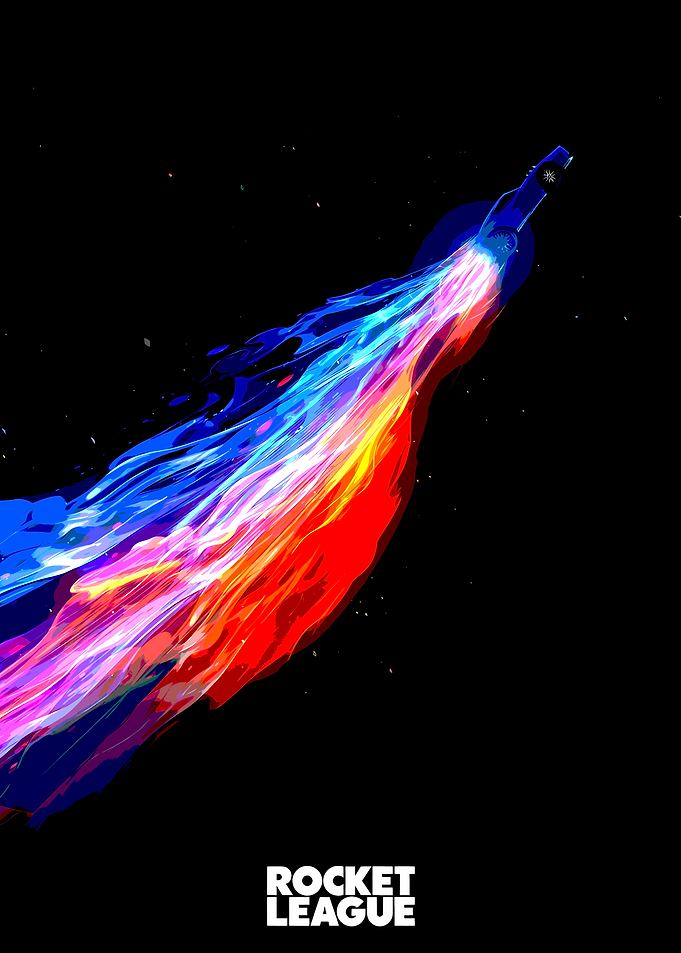 Rocket League colorful digital art