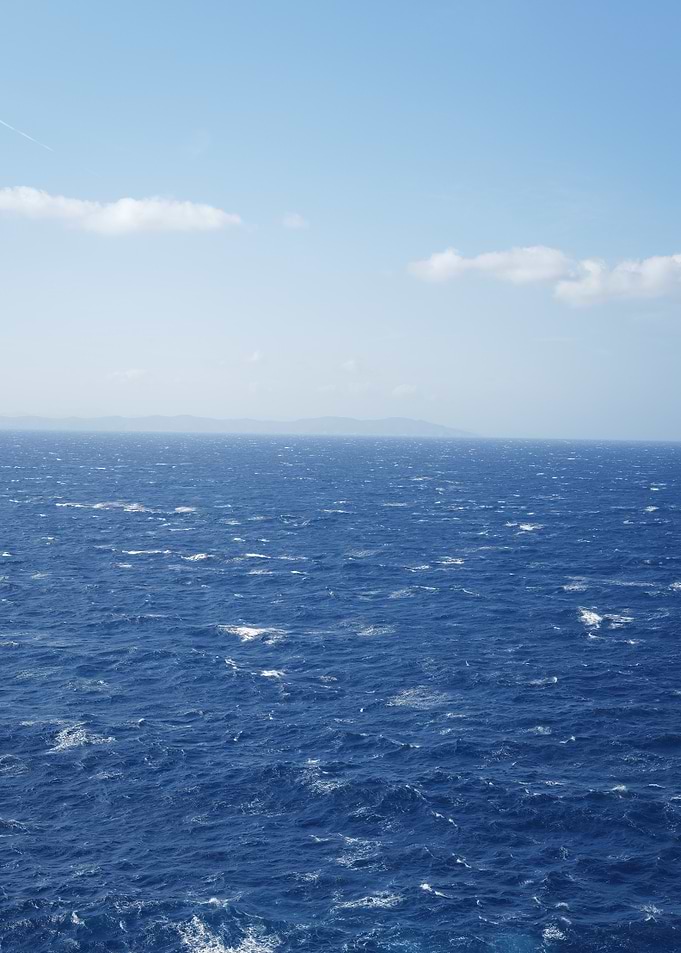 Open Ocean View with Blue Sky