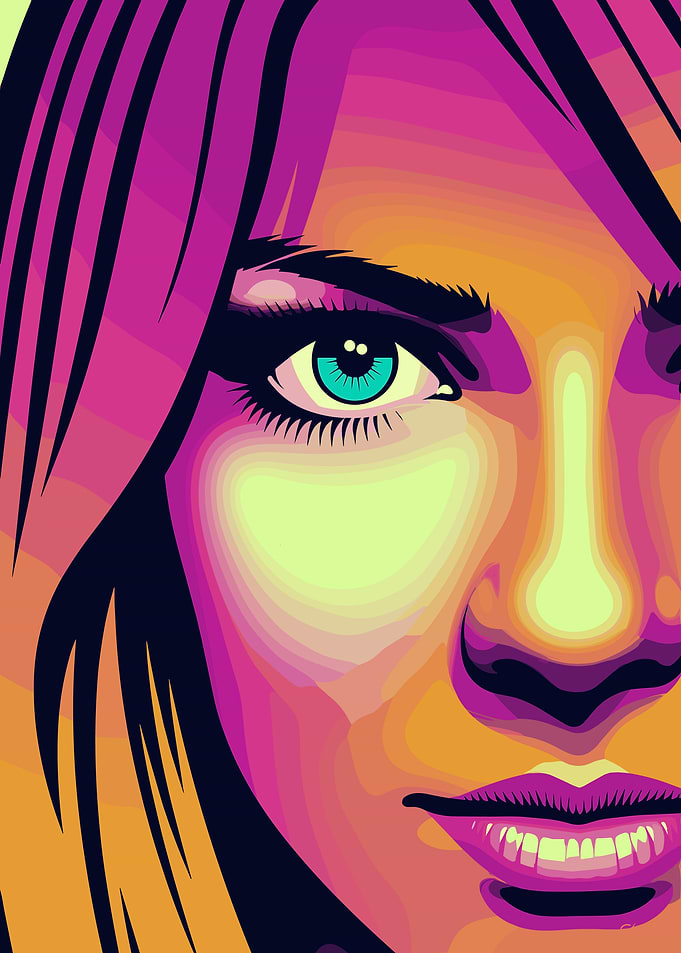 Pop Art Future Portrait Close-Up