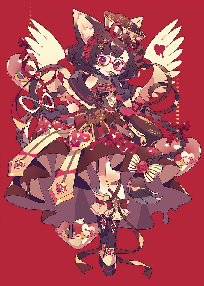 Anime Girl with Fox Ears and Wings