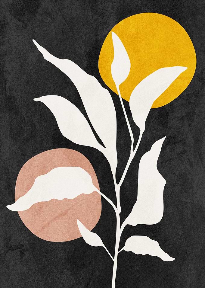 Minimalist Plant Art with Circles