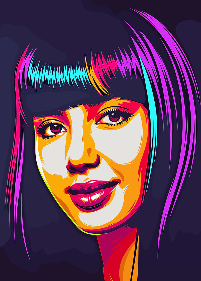 Lisa Blackpink Colorful Portrait
