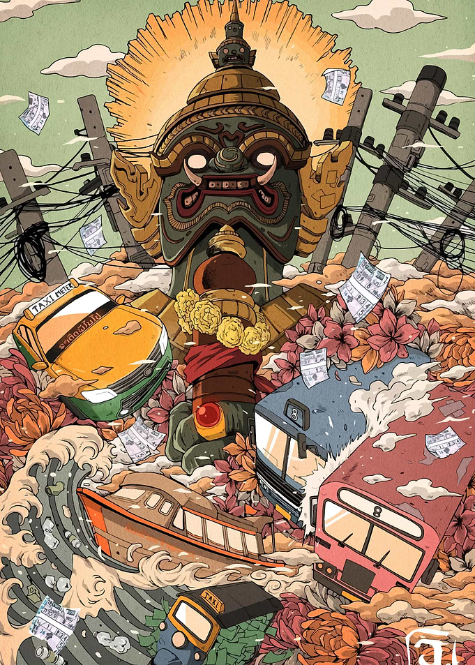 Thai Giant and Urban Transport Art