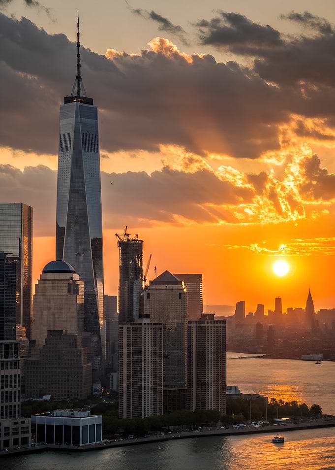 New York City at Sunset Skyline USA
