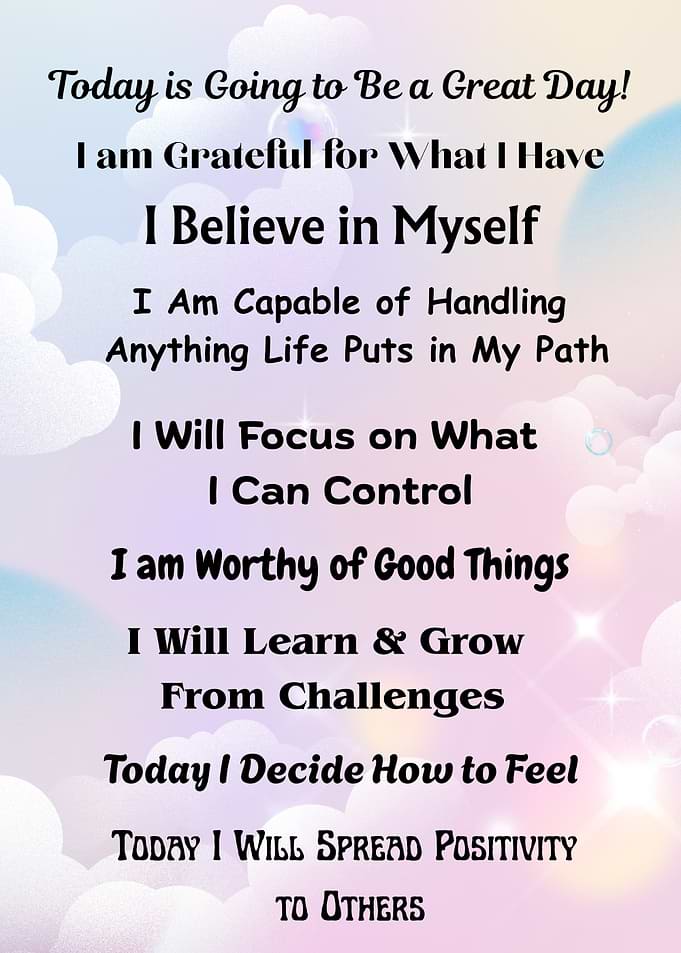 Inspirational Affirmations on Pastel Background