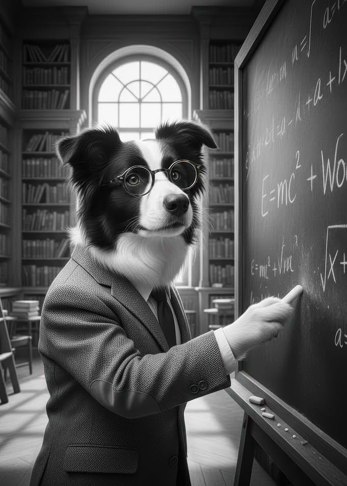 Dog Professor at Blackboard