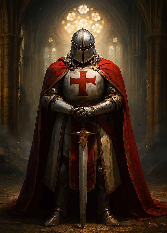 Templar Knight in Cathedral
