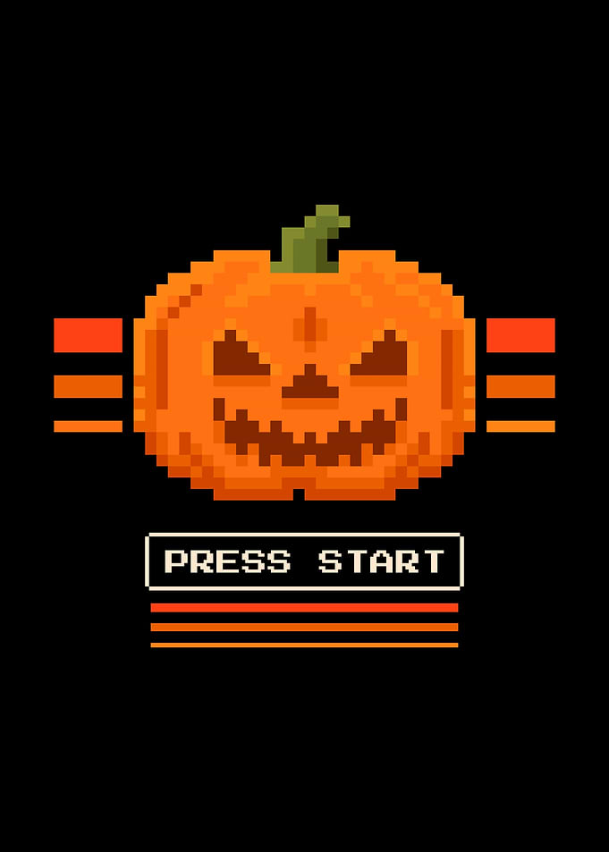 Pixel Pumpkin Press Start Retro Halloween