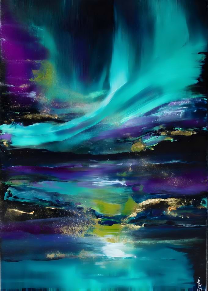 Abstract Aurora Borealis Painting