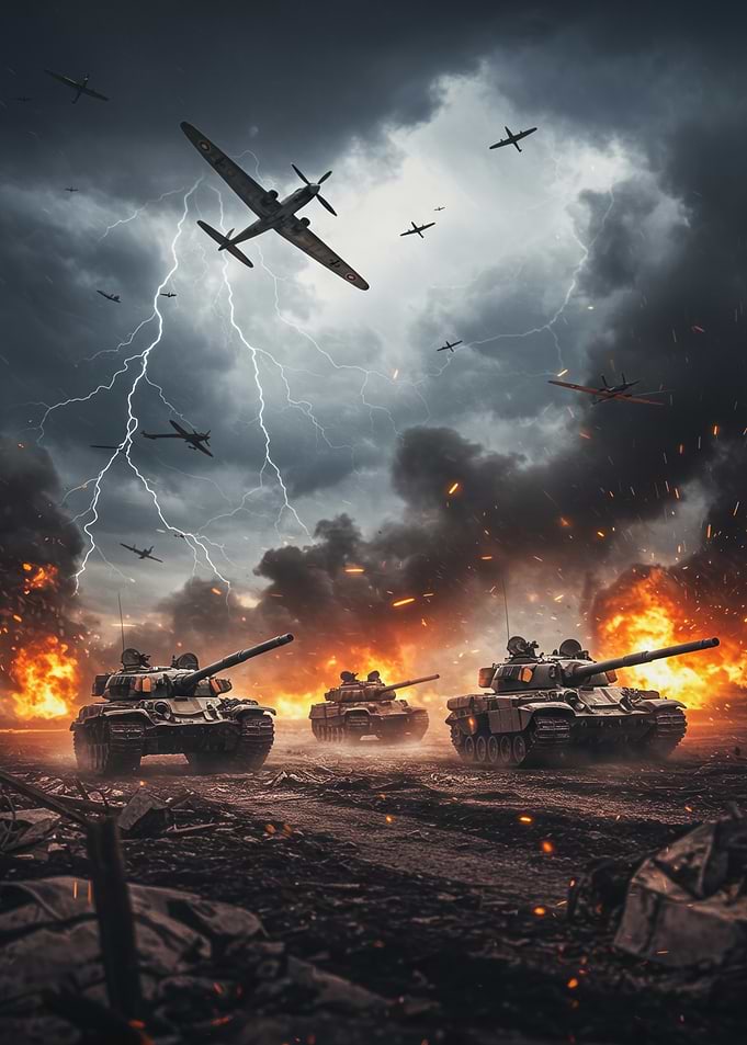 Tanks and Planes in War word