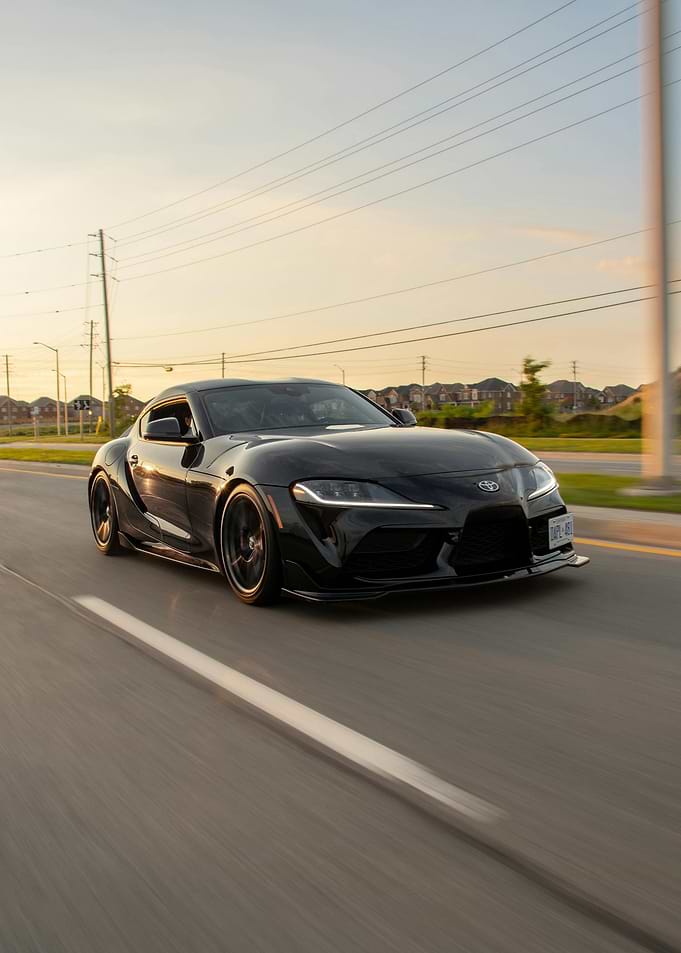 Black Toyota Supra on the Road