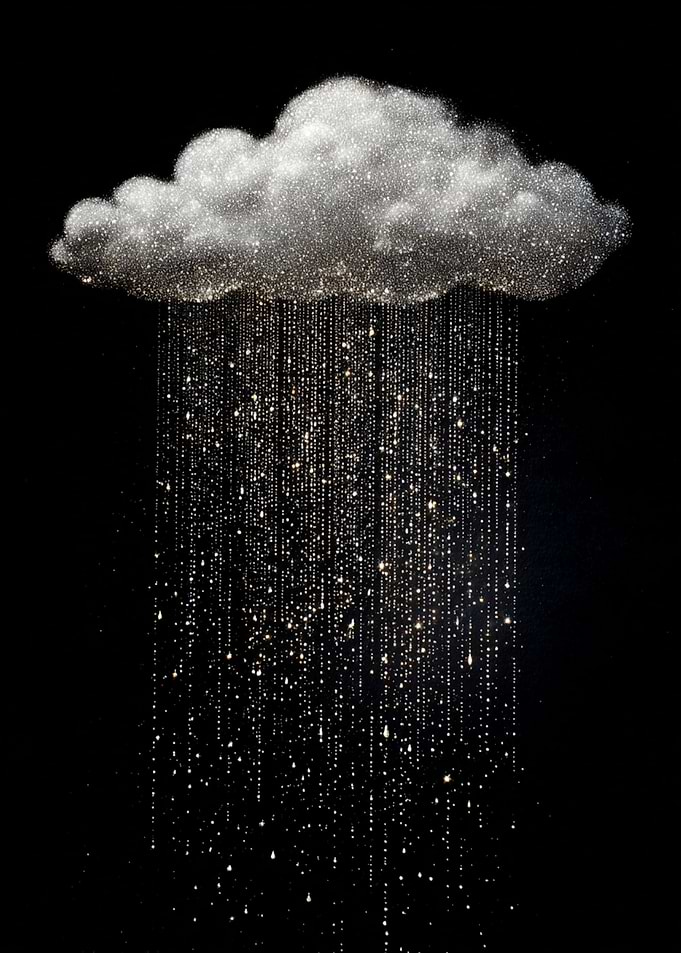 Glittering Cloud with Sparkling Rain
