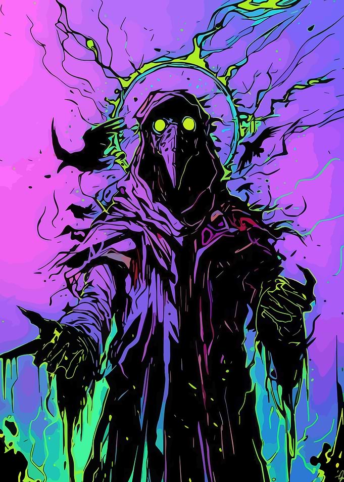 Plague Doctor Neon Art