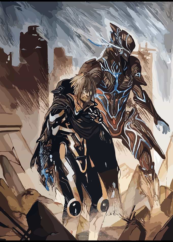 Man and Robot in Ruins