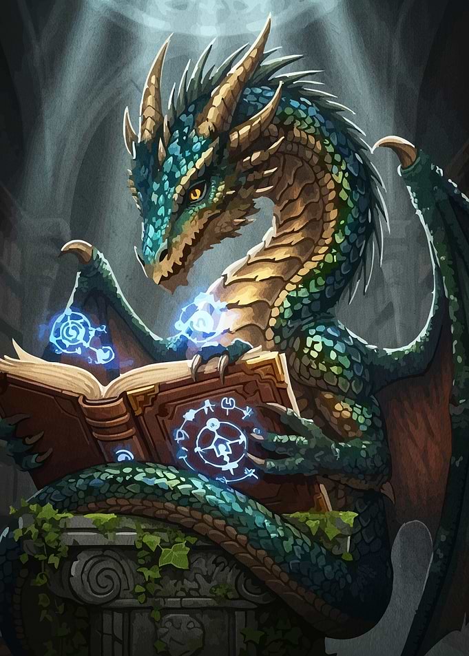 Dragon Reading Magic Book