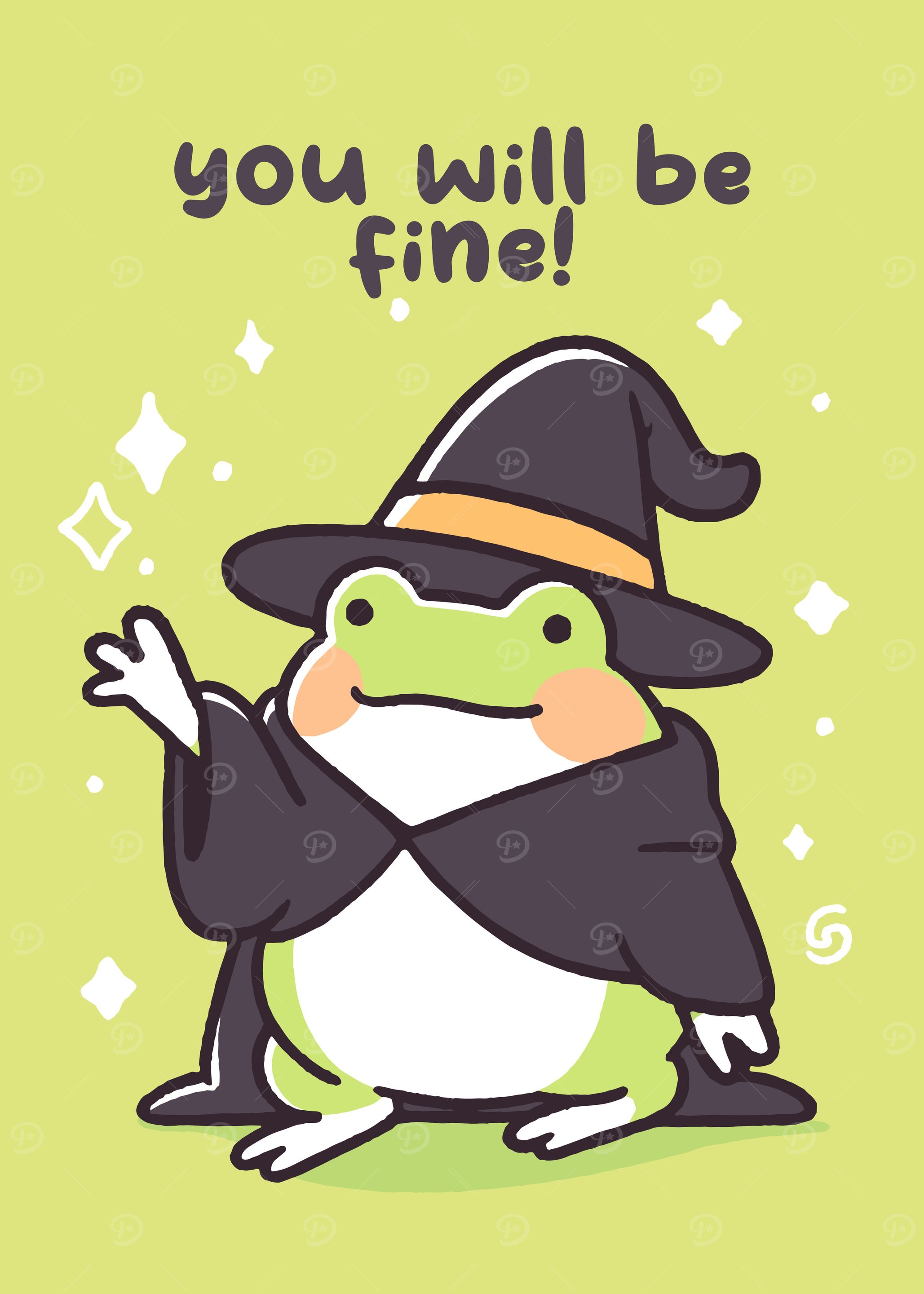 Frog Wizard with Positive Message