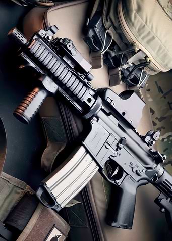 Black Assault Rifle with Tactical Gear