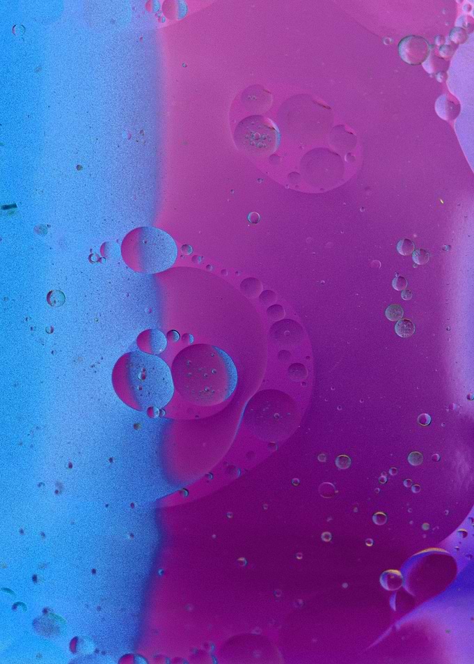Abstract Bubbles in Blue and Purple