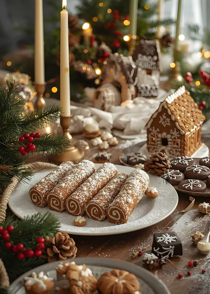 Festive Christmas Cookies and Gingerbread Houses