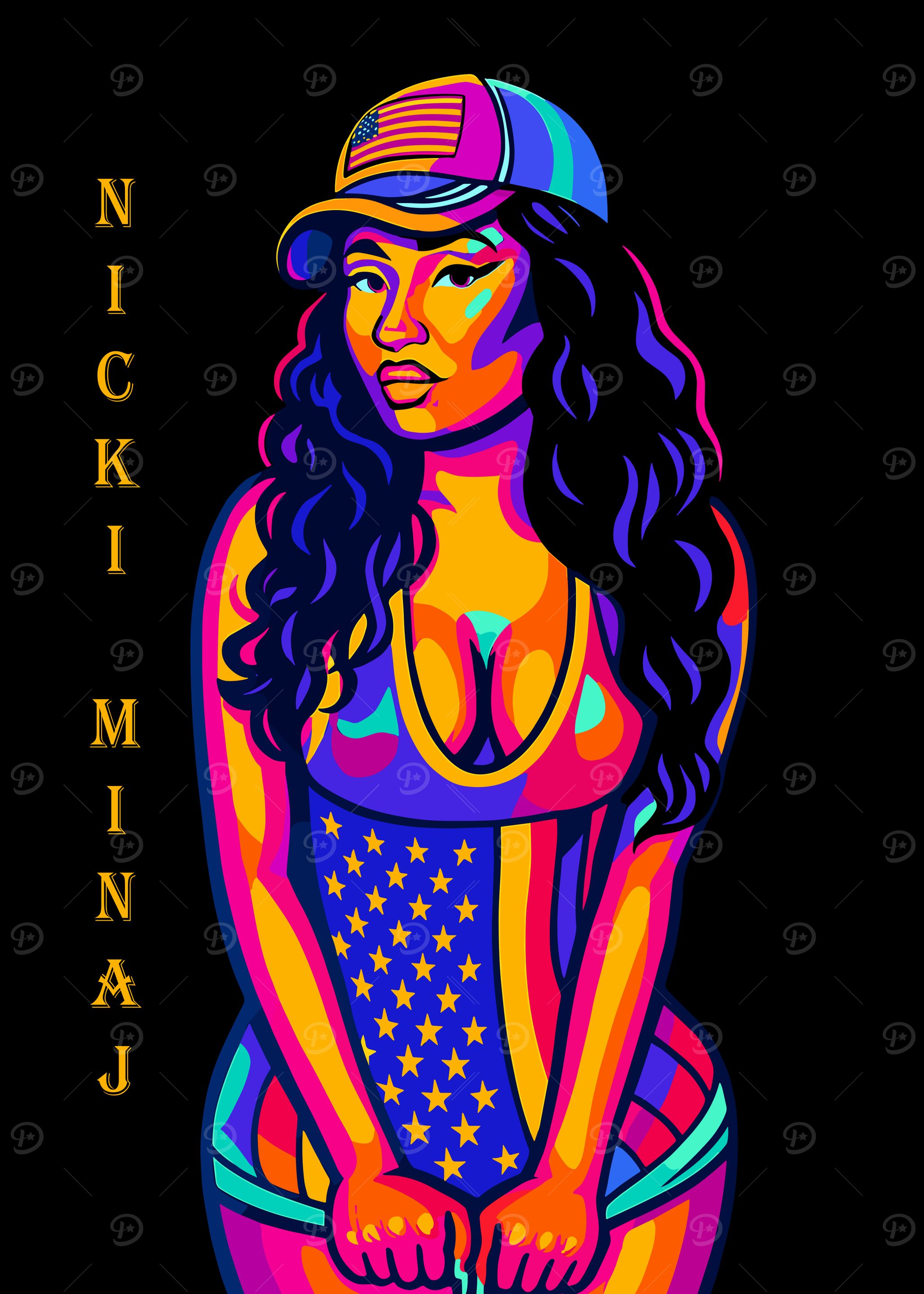 Nicki Minaj Colorful Pop Art Portrait