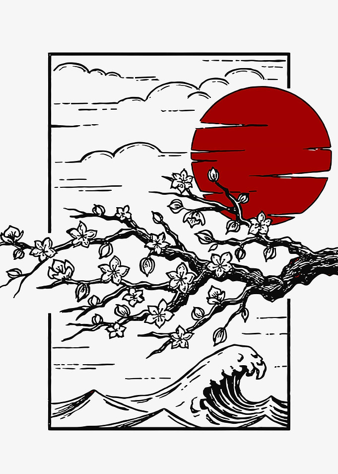 Japanese Cherry Blossom and Rising Sun