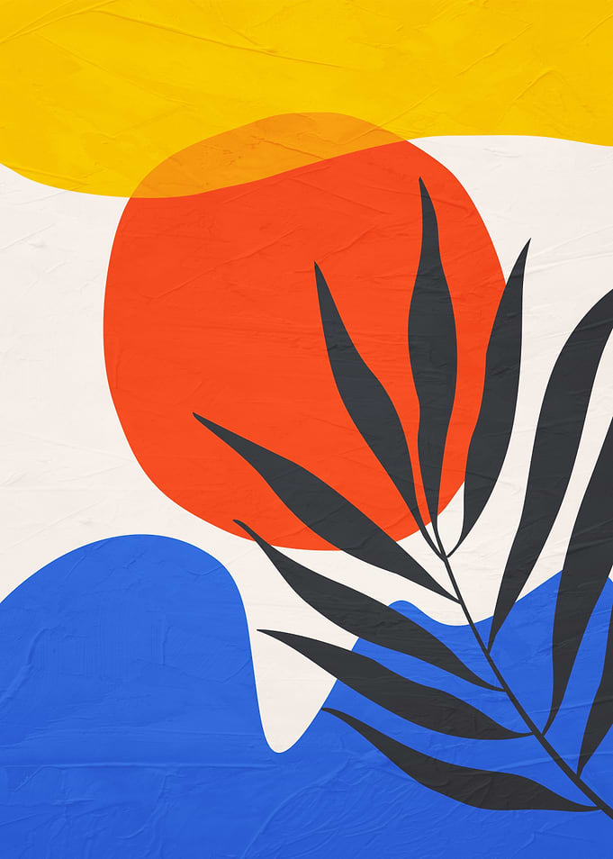 Abstract Botanical Art with Bold Colors