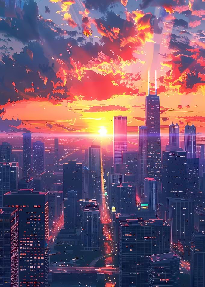 Cityscape at Sunset