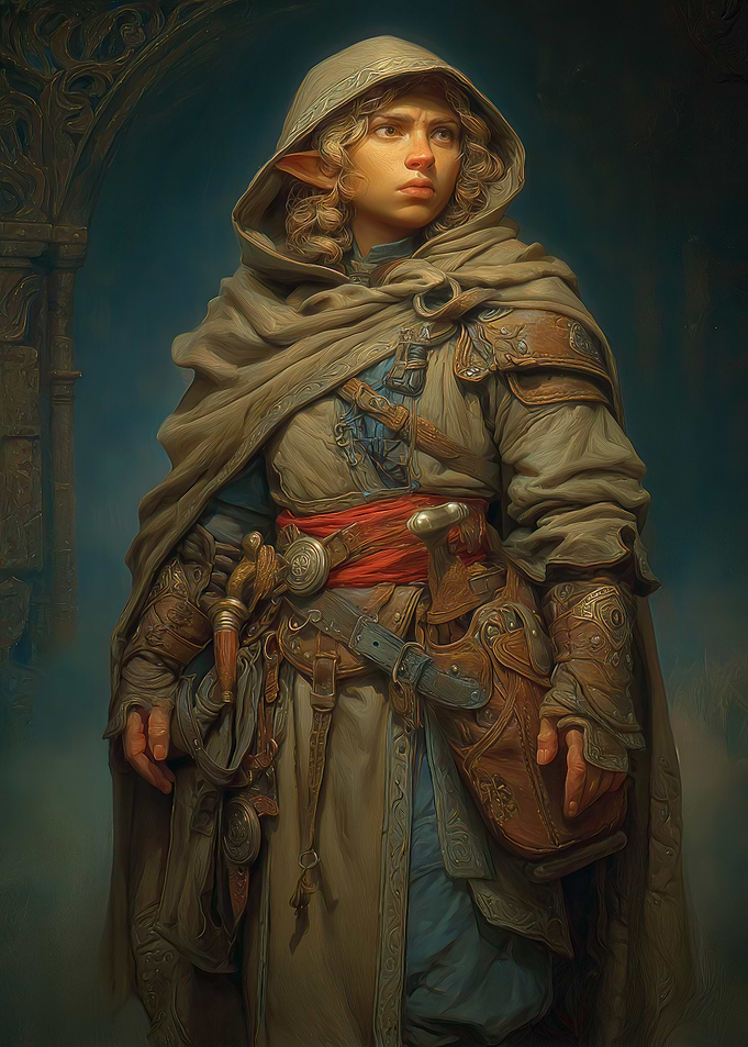 Hooded Halfling Warrior Portrait