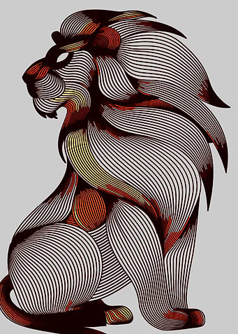 Abstract Lion Illustration